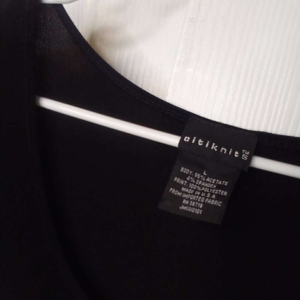 Citiknits Dress Women L Short Sleeve Polka Dot Black White - Picture 11 of 16